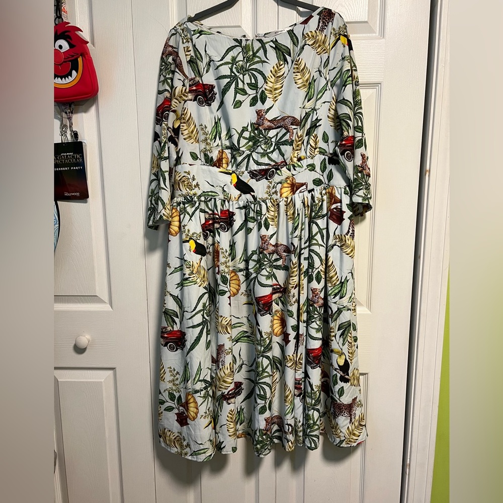 Eshakti Size 20 Dress Cheetahs, Cars, Toucans, and Buds Oh My